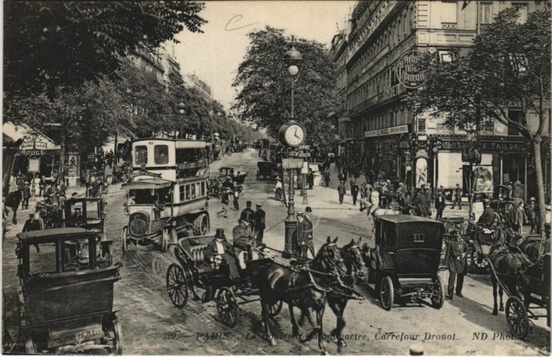 Carte postale ancienne Paris 2e Boulevard Montmartre