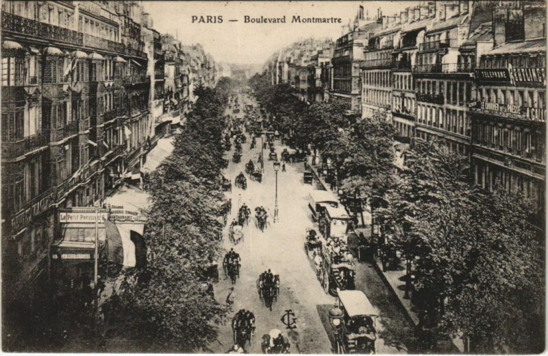 Carte postale ancienne Paris 2e Boulevard Montmartre