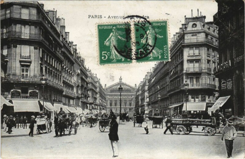 Carte postale ancienne Paris 2e Avenue de l'Opéra