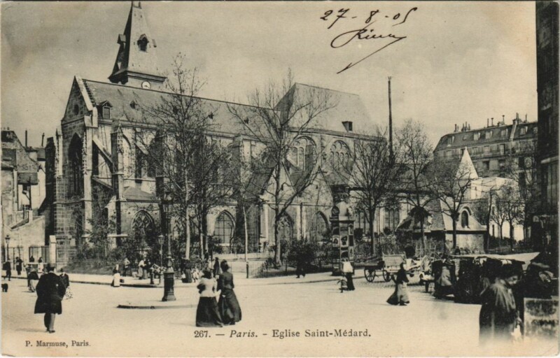 Carte postale ancienne Paris 5e Eglise Saint-Médard