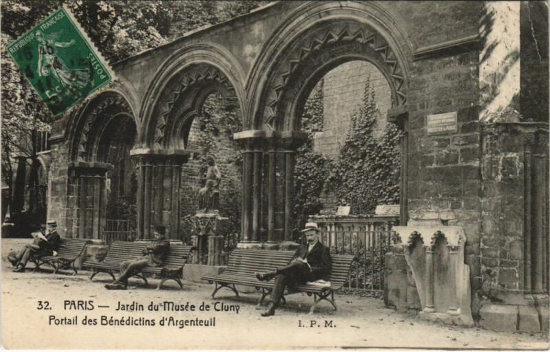 Carte postale ancienne Paris 5e Jardin du Musée du Cluny
