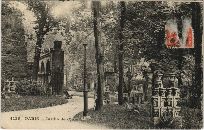 Carte postale ancienne Paris 5e Jardin du Cluny