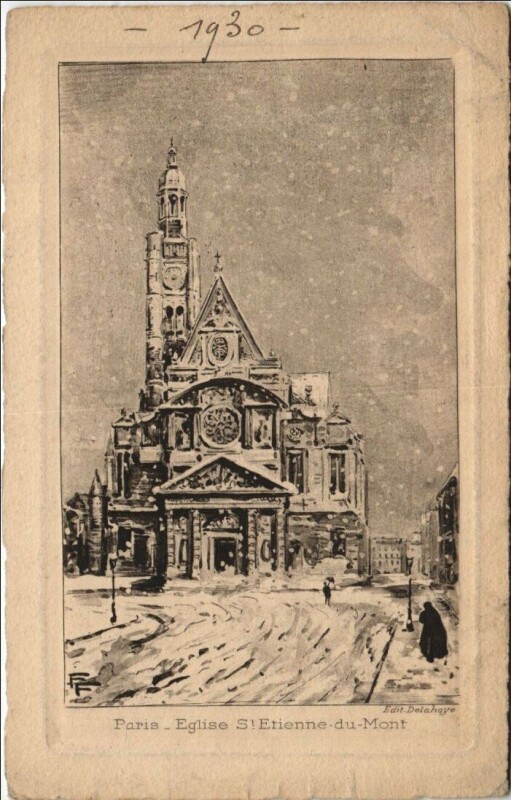 Carte postale ancienne Paris 5e Saint-Etienne-du-Mont