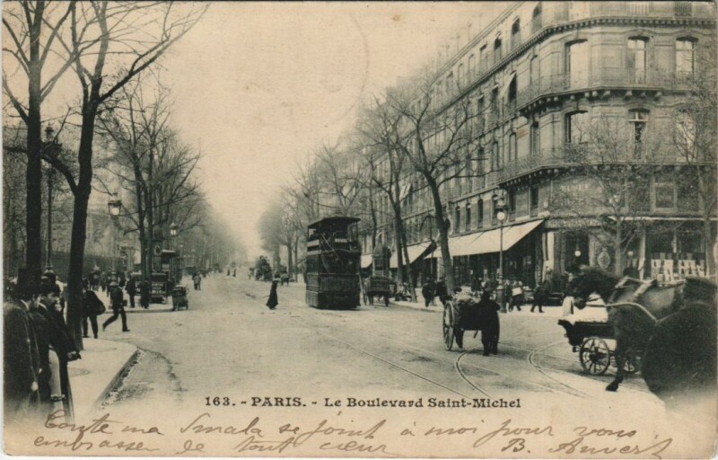 Carte postale ancienne Paris 5e Bd Saint-Michel