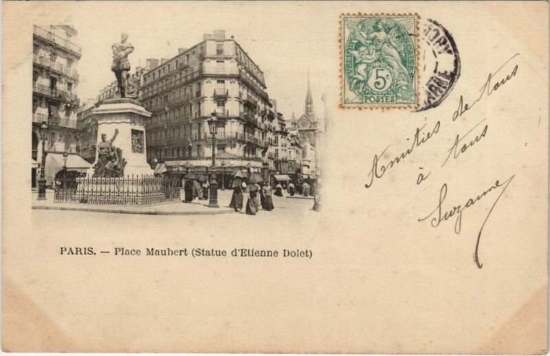 Carte postale ancienne Paris 5e Place Maubert