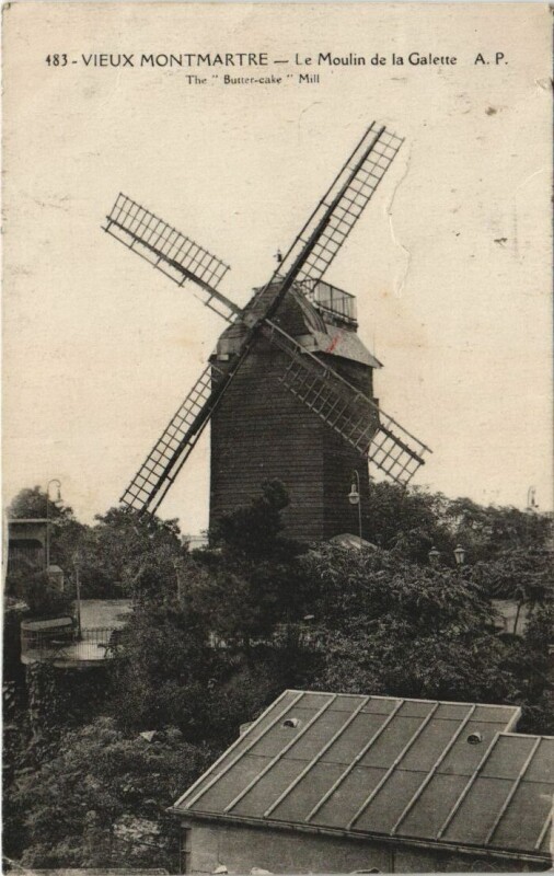 Carte postale ancienne Montmartre - Le Moulin de la Galette à Paris 18e