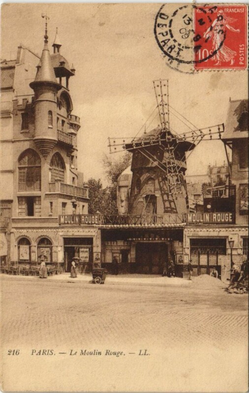 Carte postale ancienne Le Moulin Rouge à Paris 18e