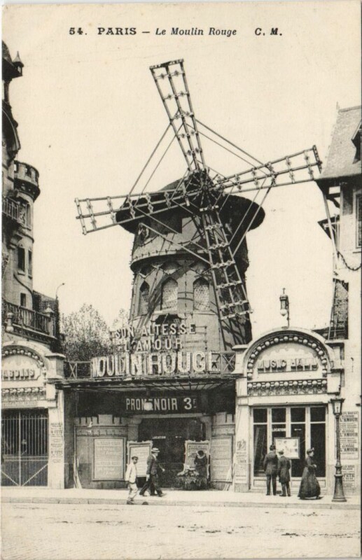Carte postale ancienne Le Moulin Rouge à Paris 18e