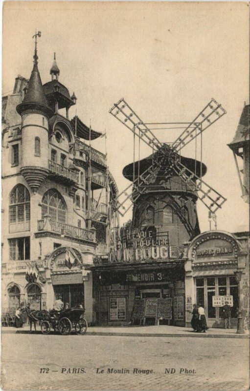 Carte postale ancienne Le Moulin Rouge à Paris 18e