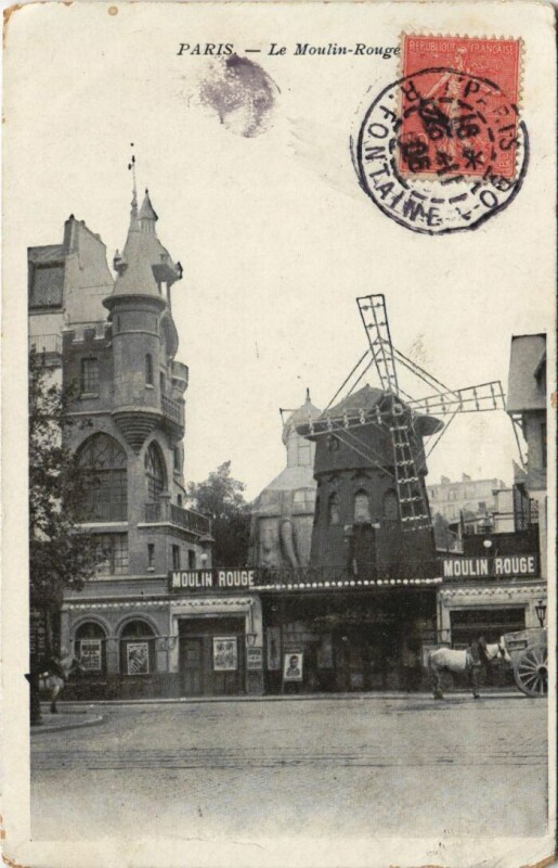 Carte postale ancienne Le Moulin Rouge à Paris 18e