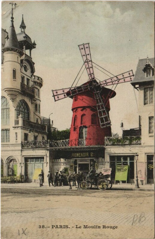 Carte postale ancienne Paris 18e Montmartre Le Moulin Rouge