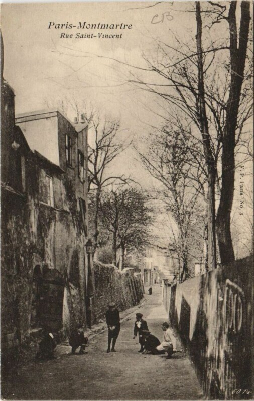 Carte postale ancienne Montmartre - Rue Saint-Vincent à Paris 18e