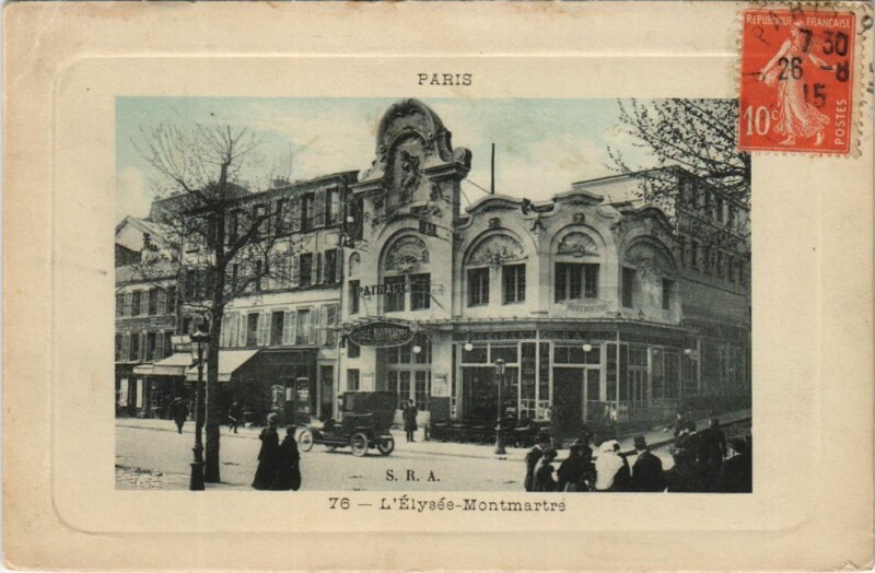 Carte postale ancienne Paris 18e Elysée-Montmartre