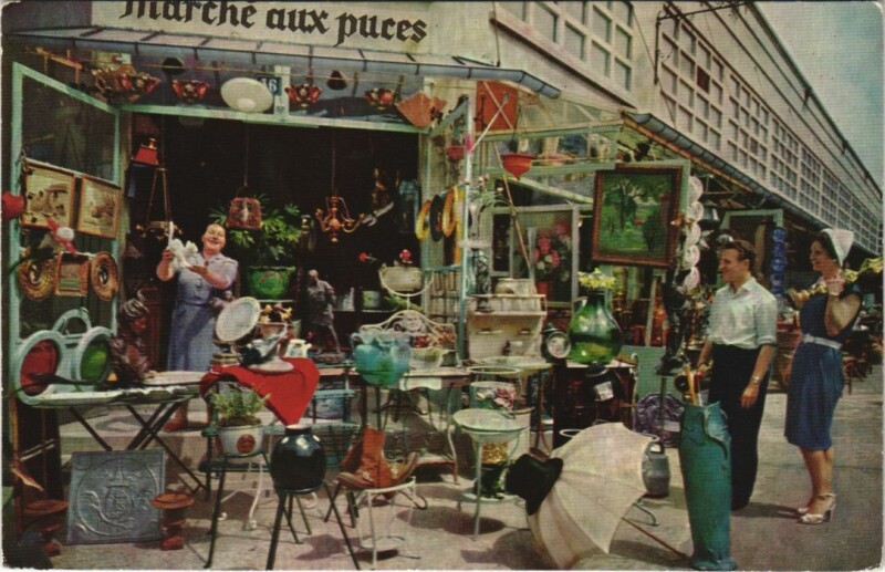 Carte postale ancienne Paris 18e Marché aux Puces