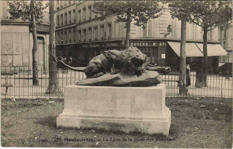 Carte postale ancienne Montmartre - Le Lion de la place des Abbesses à Paris 18e
