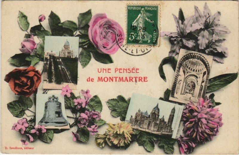 Carte postale ancienne Paris 18e Montmartre Une Pensée