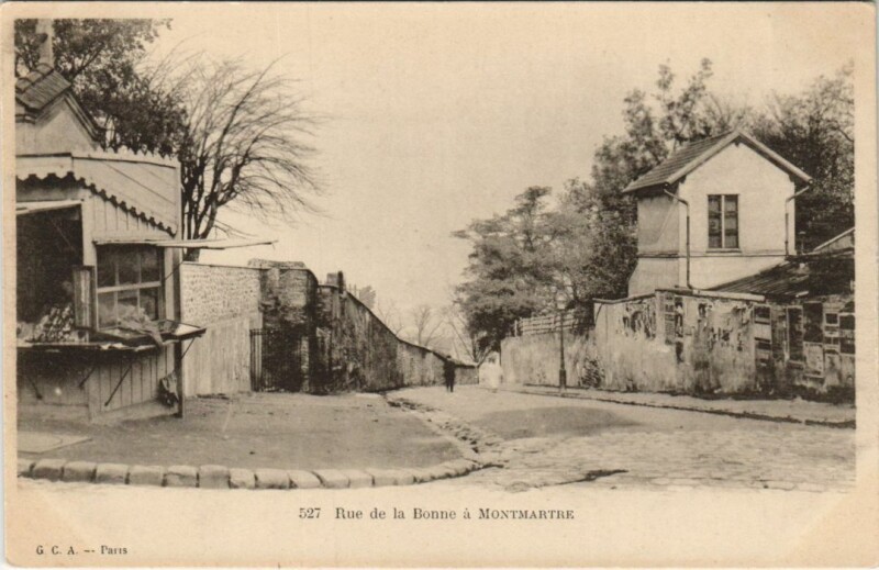 Carte postale ancienne Rue de la Bonne à Montmartre à Paris 18e