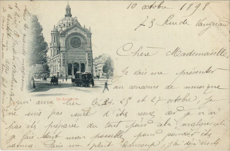 Carte postale ancienne Paris 8e Eglise Saint-Augustine à Saint-Augustin