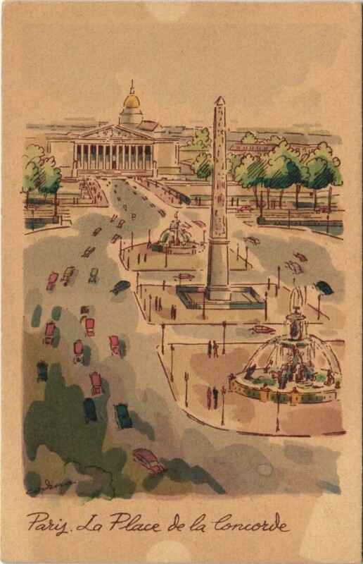 Carte postale ancienne Paris 8e Place de la Concorde