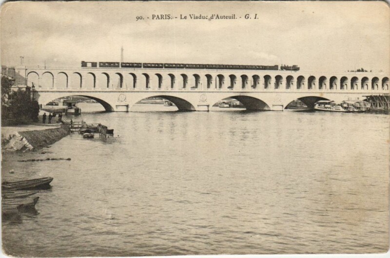 Carte postale ancienne Paris 16e Viaduc d'Auteuil