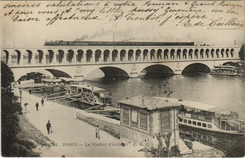 Carte postale ancienne Le Viaduc d'Auteuil à Paris 16e