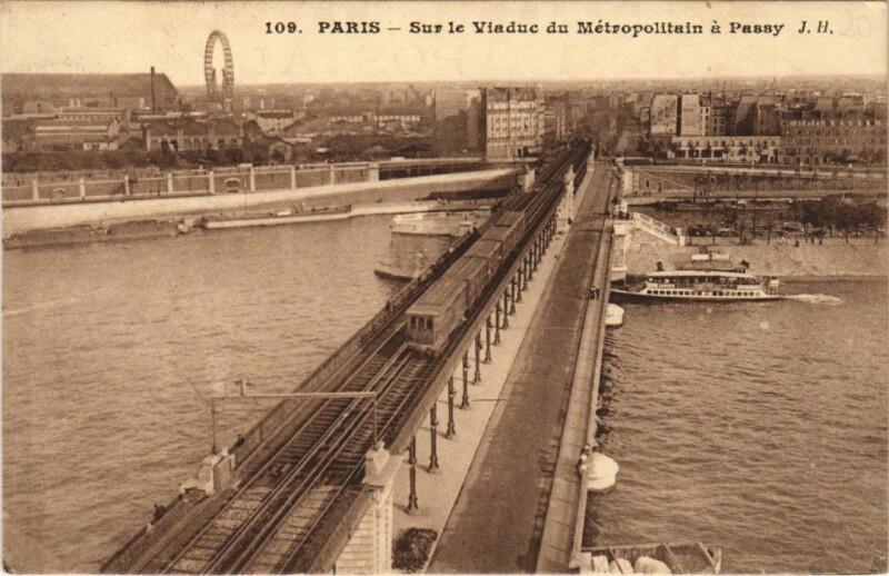 Carte postale ancienne Paris 16e Viaduc de Passy