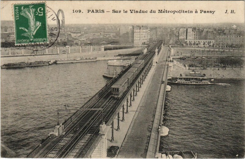 Carte postale ancienne Paris 16e Viaduc de Passy