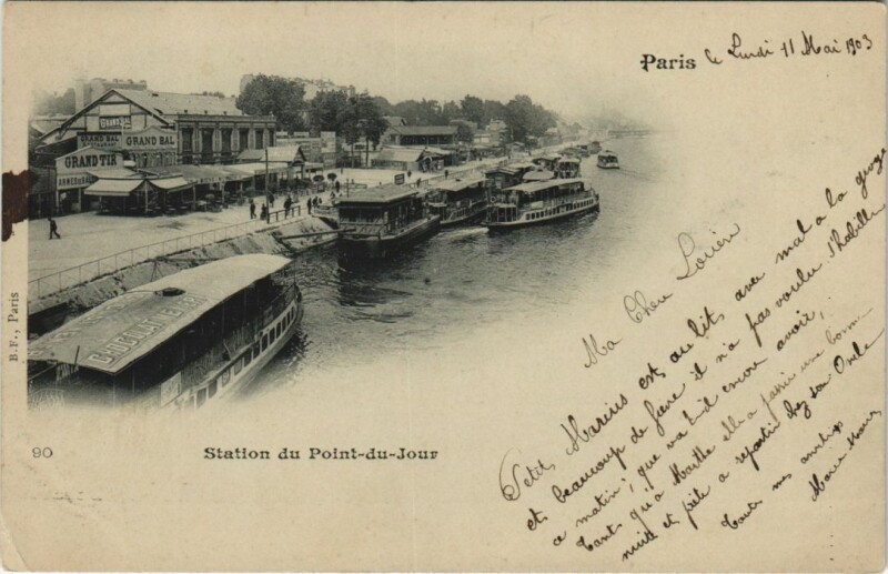 Carte postale ancienne Station du Point-du-Jour à Paris 16e