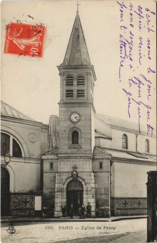 Carte postale ancienne Eglise de Passy à Paris 16e