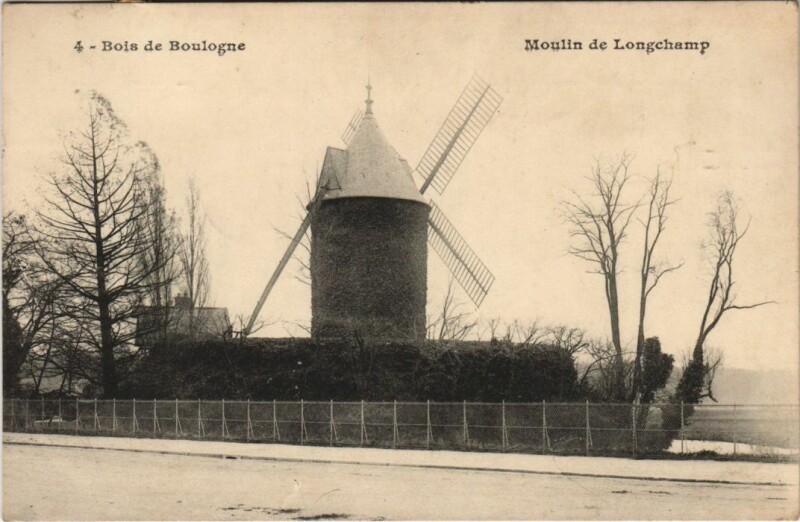 Carte postale ancienne Bois de Boulogne - Moulin de Longchamp à Paris 16e