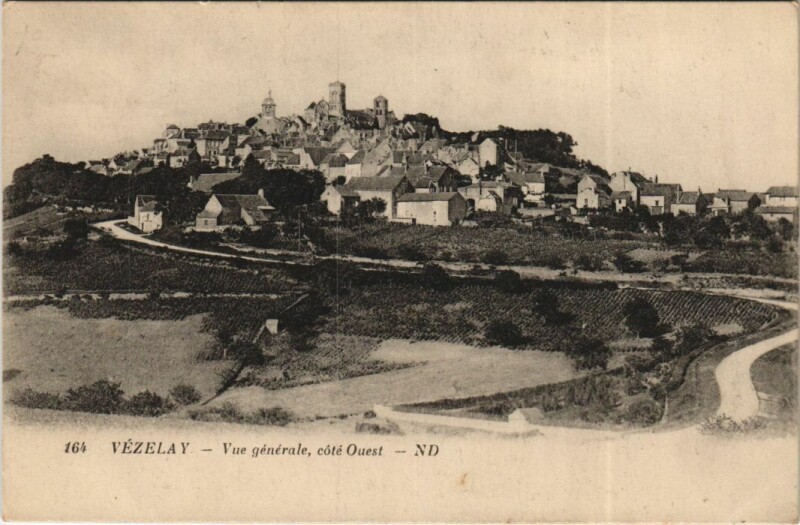 Carte postale ancienne Vezelay Vue Generale - Cote Ouest