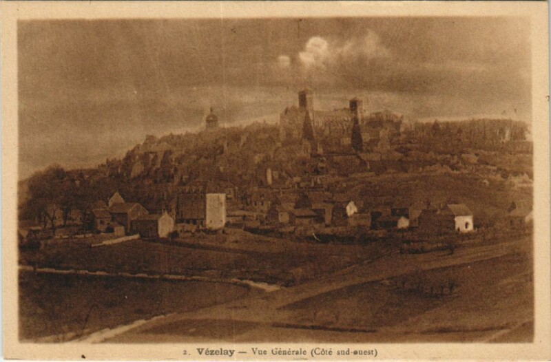 Carte postale ancienne Vezelay Vue Generale - Cote Sud-Ouest