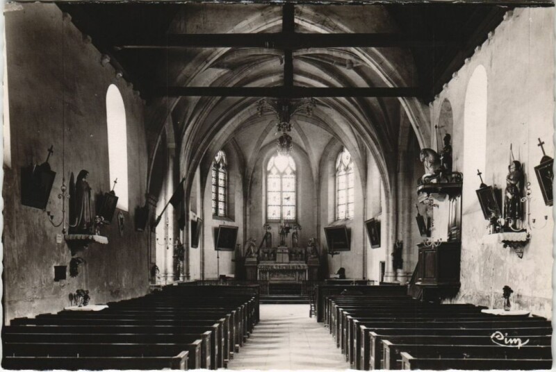 Carte postale ancienne Serbonnes Interieur de l'Eglise à Serbonnes