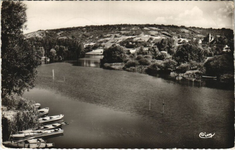 Carte postale ancienne Saint-Aubin-sur-Yonne Bords de l'Yonne à Saint-Aubin-sur-Yonne