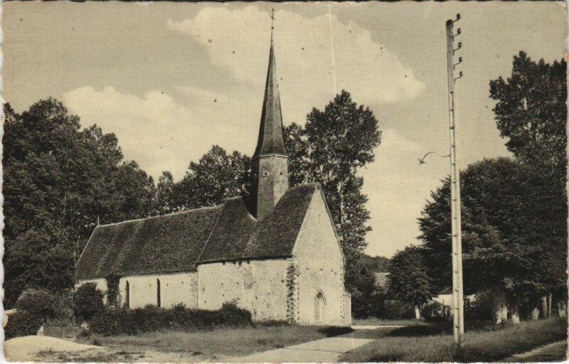Carte postale ancienne Verlin Place de l'Eglise à Verlin