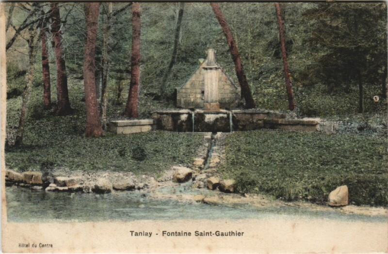 Carte postale ancienne Tanlay Fontaine Saint-Gauthier à Tanlay