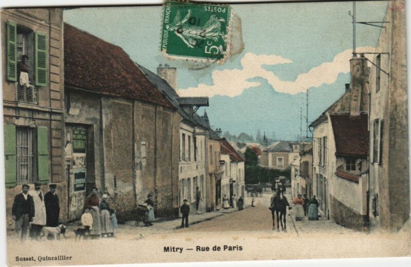 Carte postale ancienne Mitry Rue de paris