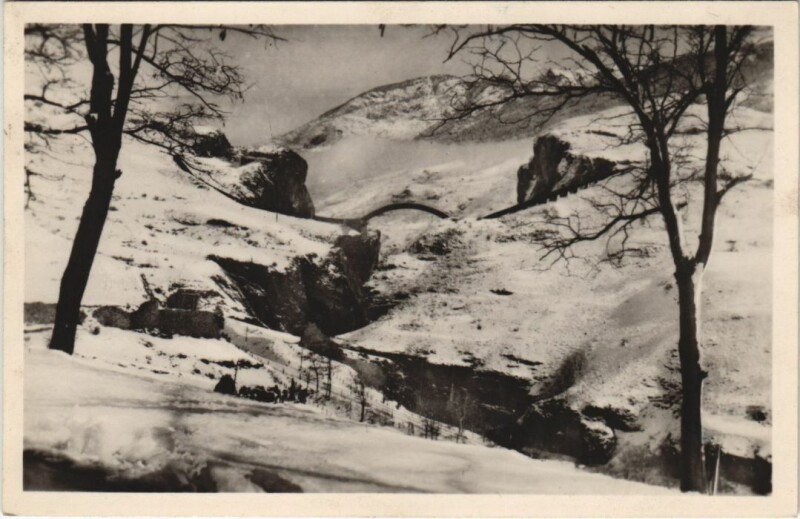 Carte postale ancienne L'Argentiere-la-Bessee en Hiver - Le Siphon sur la Durance
