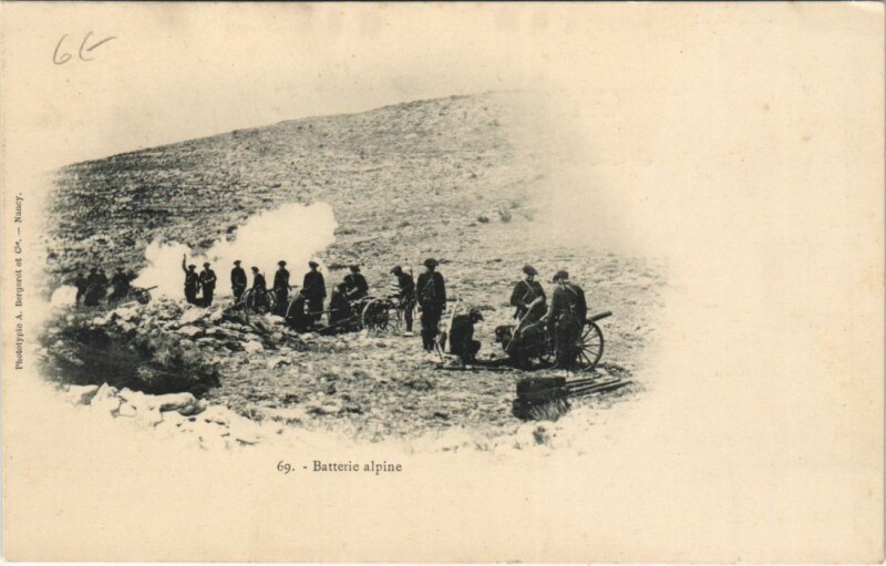 Carte postale ancienne Batterie Alpine - Military