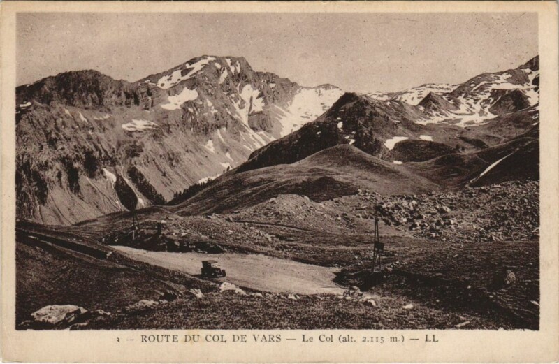 Carte postale ancienne Route de Col de Vars - Le Col