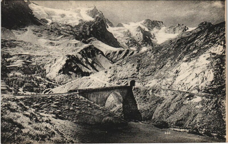 Carte postale ancienne La Grave La Meije et le Pont de Morian à La Grave