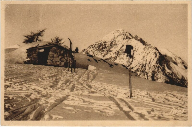 Carte postale ancienne Montgenevre Mont Genevre l'Hiver - La Cabane du Soleil