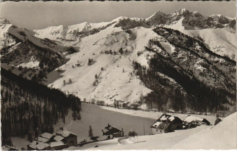 Carte postale ancienne Saint-Veran Le Raux et le Col des Estronques