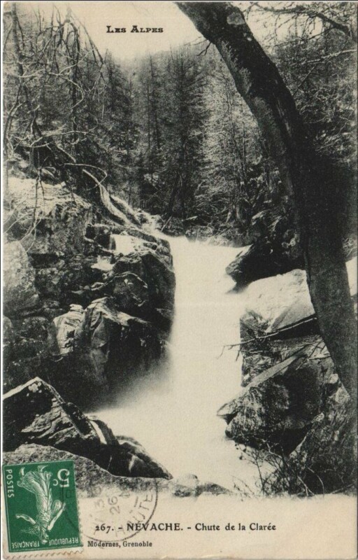 Carte postale ancienne Nevache Chute de la Claree