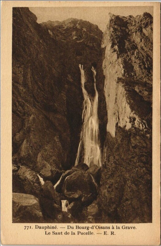 Carte postale ancienne La Grave Le Saut de la Pucelle à La Grave