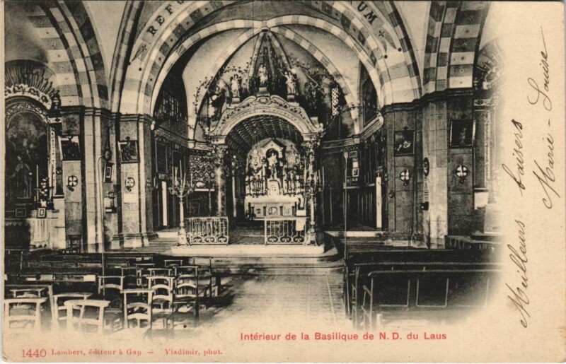 Carte postale ancienne Saint-Etienne-Le-Laus Notre-Dame du Laus - Basilique