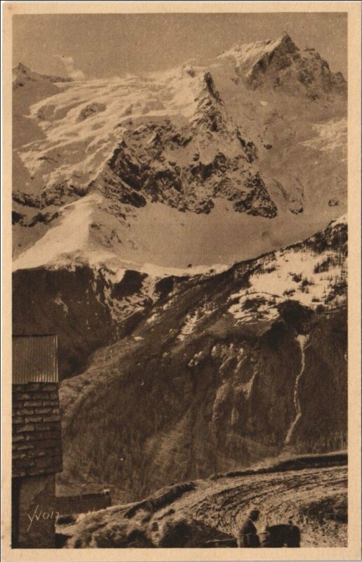 Carte postale ancienne La Meije - Vue de la Route du Chazelet