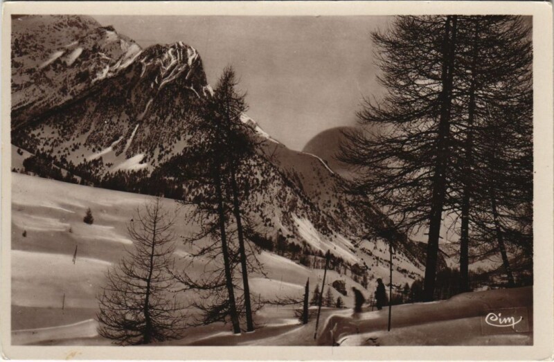 Carte postale ancienne Montgenevre Environs - Mountain Landscape at Winter