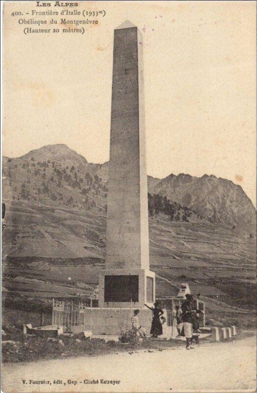 Carte postale ancienne Montgenevre Obelisque du Montgenevre