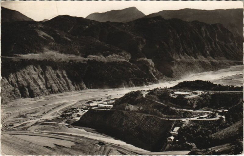 Carte postale ancienne Serre-Poncon - Vue du Chantier